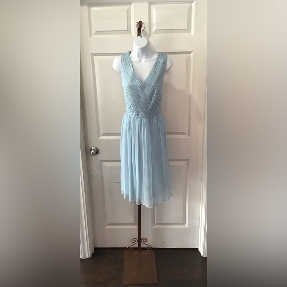 Donna Morgan Light Blue Chiffon Sleeveless Dress Size 12